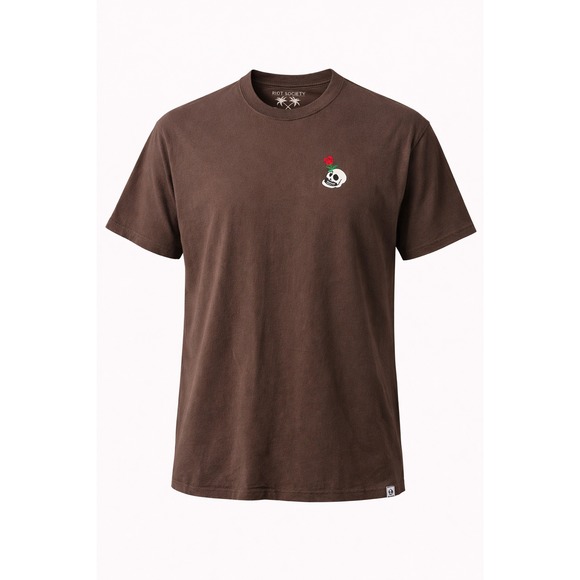 riot society Other - Riot Society T Shirt Men XXL Brown Skull Rose Graphic Cotton Short Sleeve